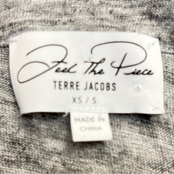 Feel the Piece Terre Jacobs Long Sleeve cropped linen grey sweatshirt XS/S - Picture 5 of 9